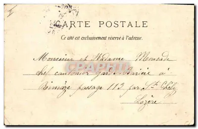 Couple en traîneau — scène hivernale — F. Tardieu, Toulouse — Rückseite