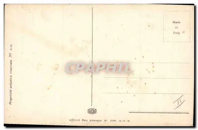 Femme en robe bleue lisant une lettre — Bonne Année — Ufficio Rev. stampa N. 3394 — Verso