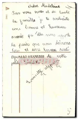 Criança com árvore de Natal — Boa Ano — editor anônimo, número de série não visível — Verso