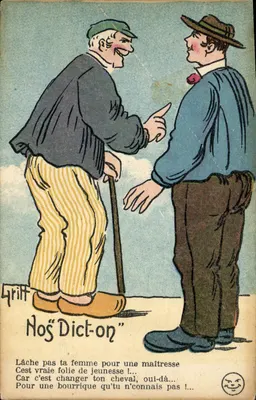 Dois homens em conversa — caricatura de Griff — editor não visível