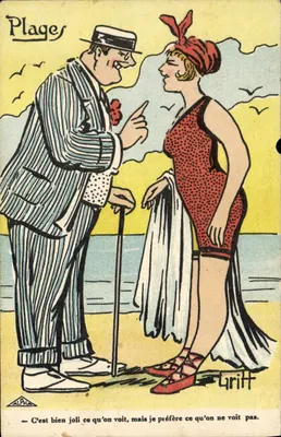 Praias — cena humorística — Grift, editor Brocherieux, série N°56
