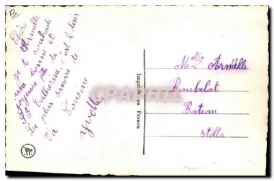 Sombrero de encaje amarillo y blanco — Santa Catalina — editor S. CATHÉRINE — Reverso