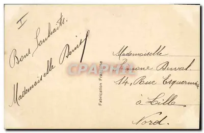 Mulher com capa de colar de pele — 'Viva Santa Catarina' — Bleuet, Paris, n°377 — Verso