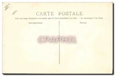 Carta postal — texto de aviso — sem editor ou número visível — Verso
