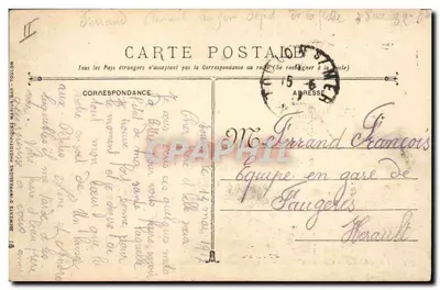 Provence — Couraçado de Escadra de 23550 toneladas — Marinha Militar Francesa — Guerra 1914-15-16-17 — Verso