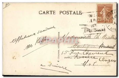 Paludierzy w strojach festiwnych — A Guérande (Loire-Inf) — F. Chapeau, wydawca Nantes — Rewers