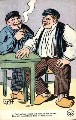 Dois homens à mesa — Grift — Em Brochenous, Imp-Édit, Paris, Série N°170