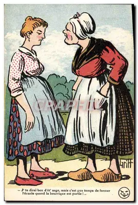 Duas mulheres em conversa — cena humorística — Griff, Série N° 173