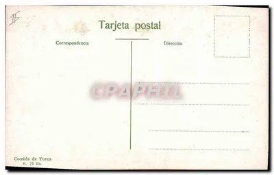 Corrida de toros — Serie n° 71 — Editor Corrida de Toros — Reverso
