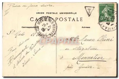 Dziecko w tradycyjnym stroju bretońskim wita — kolekcja Villard, Quimper — nr 4144 — Rewers
