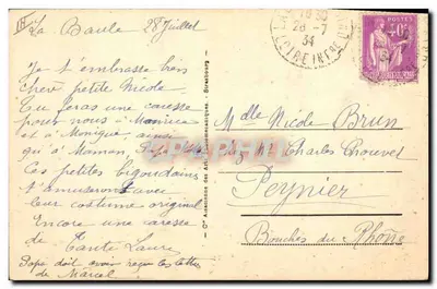 Młode dziewczęta z Guilvinec — Studium strojów — Wydawca: A. Baudry, nr 2 — Rewers