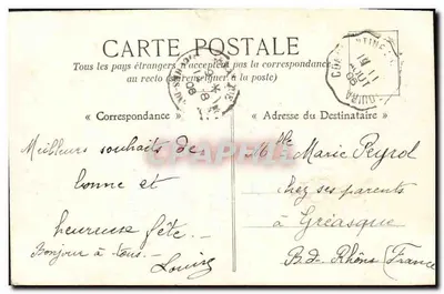 Kwiat wiosny — Setif, 11 marca 1906 — wydawca nieodczytelny — Rewers