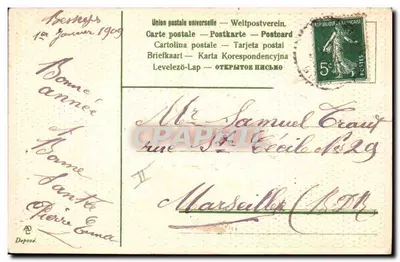 Violets — A Thousand Sweet Kisses — Postcard — Back