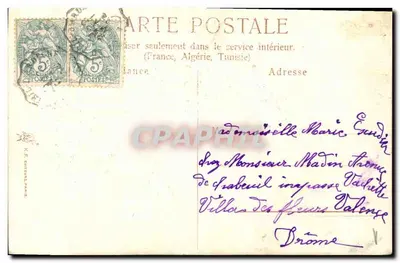 Pássaros e lírios — cartão postal ilustrado — K.F. Cureau Paris — Verso
