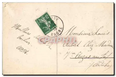 Femme en manteau fourré et chapeau de fourrure — Bonne Année — Paris 425 — Verso