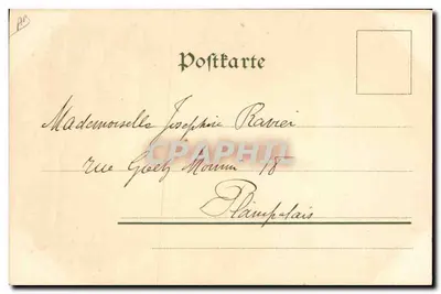 Mulher em vestido antigo conduzindo porcos — série n° 134 — G.2.1901 — Verso