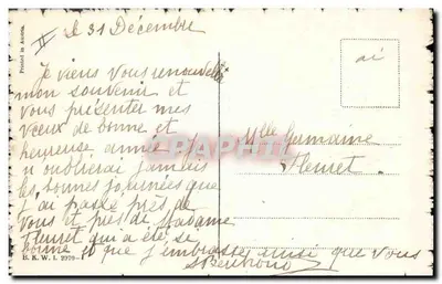 Cena invernal — grupo de pessoas em traje da época — editor E.K.W.I. n°2970-1 — Verso
