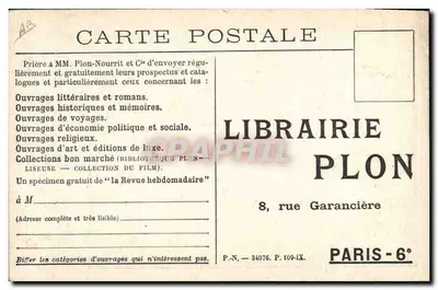 Pierre Varillon — Retrato promocional de seu romance 'La Fausse Route' — Manuel frères — Verso