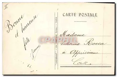 Mulher em vestido colorido com flores — editor Croissant, n° 3166 — Verso