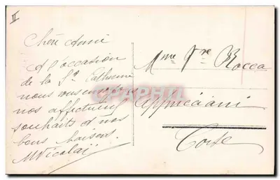Młoda kobieta w szpilce wyhaftowanej — Vive Sainte Catherine — JK 276 — Rewers