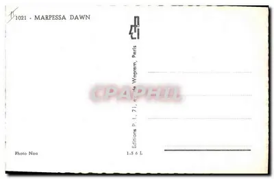 Uśmiechnięta kobieta — portret czarno-biały — Marpessa Dawn, Paryż — Rewers