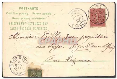 Flores rosas — Bom e feliz feriado — Carta postal multilíngue — Verso