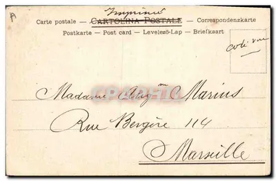 Jovem mulher com ferro de cavalo — motivo Art nouveau — editor Cartolina Postale — Verso
