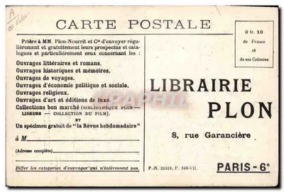 Ernest Pérochon — Prêmio Goncourt 1920 — Oito Gotas de Opium — Cliché Meyer-Niort — Verso