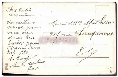 Ano 1909 — Feliz Ano — editor não visível — Verso