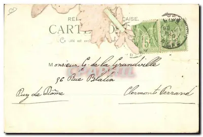 Lyon — Carta postal de cumprimentos para a festa — Editor P. S. à. D. No 52 — Verso