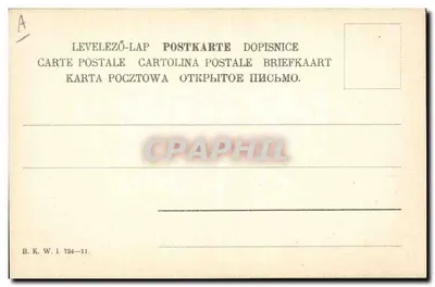 Noviembre — paisaje otoñal con atardecer — editor B. K. W. I, n.º 724-11 — Reverso