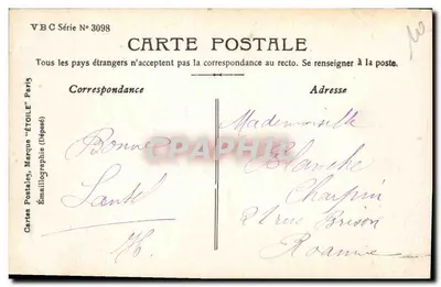 Quatre enfants — célébration de l'année 1901 — éditeur VBC Série N°3098 — Verso