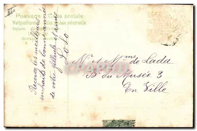 Bom Ano 1907 — Carta postal universal — editor não visível — Verso