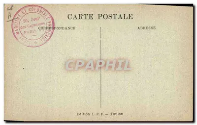 Navio de guerra francês PATRIE — Marinha Francesa — Edição L.F.F. Toulon — Verso