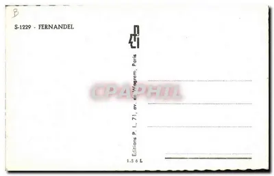 Fernandel — portret — Wydawnictwo P. L., Paryż — Rewers
