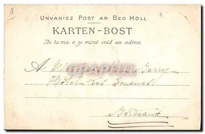 Boerenvrouw van Mahalon — In de buurt van Pont-Croix — Collectie Villard, Quimper — Achterkant