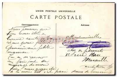Dziecko w stroju bretońskim — pozdrowienie — kolekcja Villard, Quimper, nr 4144 — Rewers