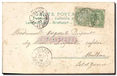 Mulher deitada — carta postal decorada — editor desconhecido — Verso