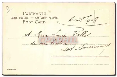 Crianças brincando com um cão — Boa Páscoa — F.M.K. 103 — Verso