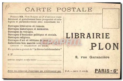 Francis Carco — Portret — Boekhandel Plon — Achterkant