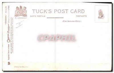Retorno às estábulos — cena de caça — editor Tuck & Sons, série II n°2760 — Verso