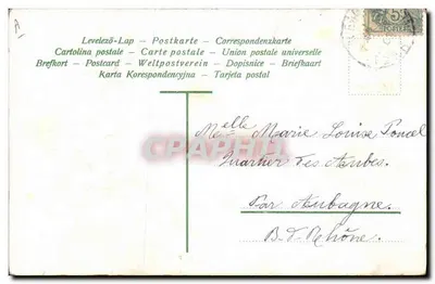 Tarjeta de felicitación 1906 — Mis mejores deseos — Marie Antoinette — Reverso