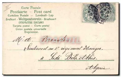 Cartolina d'epoca Fantaisie Anno 1905 Foglie di trifoglio — Verso