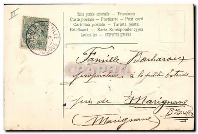 Buquê de violetas — Ano 1906 — T. Cyprienne — Verso