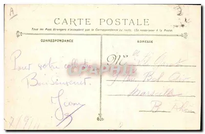 Navio de guerra République — Toulon — editor Marius Bar. — Verso