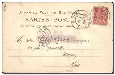 Menina Jovem de Pent-l'Abbé - Estudo de Caiffes da Bretanha - Géhenné WILLARD, Quimper — Verso