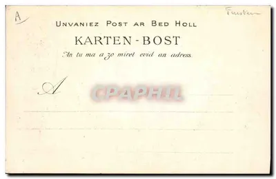 Młoda dziewczyna z Cap Audierne — La Pointe du Raz — Studium kapeluszy Bretanii — kolekcja Vellan, Quimper — Rewers
