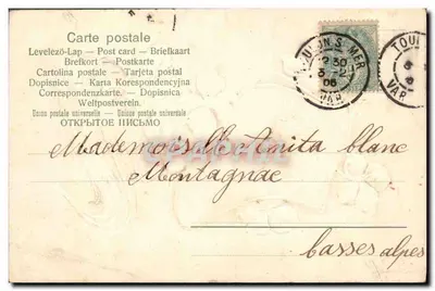 Saudações sinceras — Clonitier e carruagem — Angèle Juppis — Verso