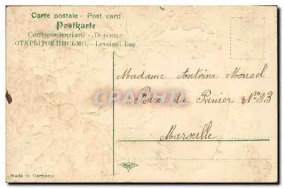 Houx — Carta de Boas Festas — Fabricado na Alemanha — Verso