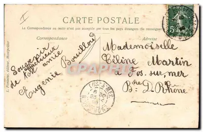 Flores de lírio — Ferradura — L. Fontaine, Montpellier — Verso
